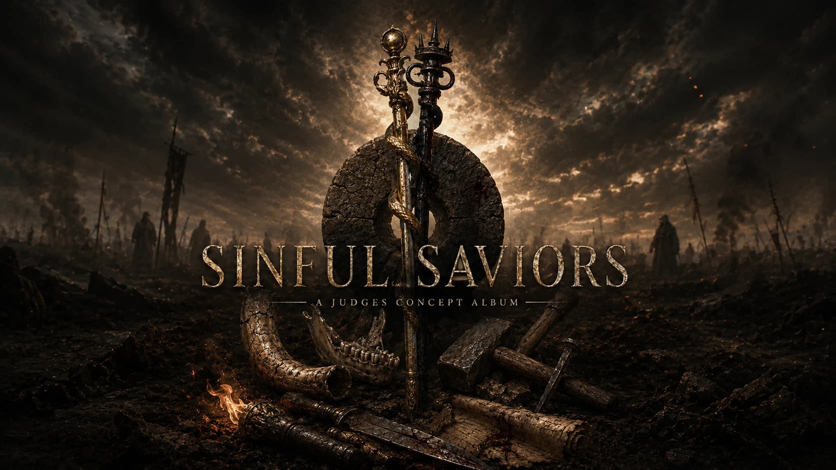 Sinful Saviors horizontal album artwork